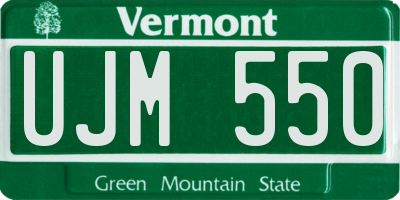 VT license plate UJM550