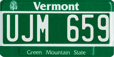 VT license plate UJM659