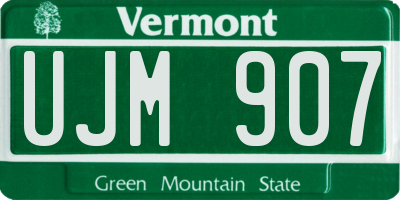 VT license plate UJM907