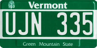 VT license plate UJN335