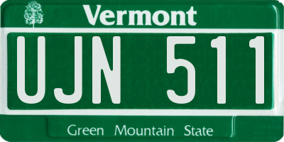 VT license plate UJN511