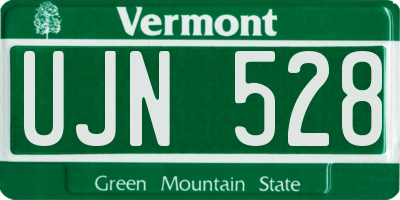 VT license plate UJN528