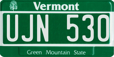 VT license plate UJN530
