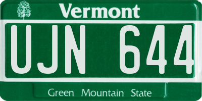 VT license plate UJN644