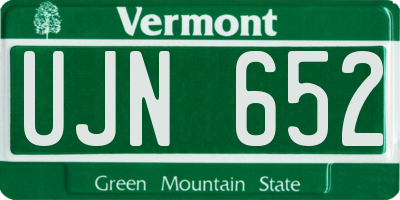 VT license plate UJN652