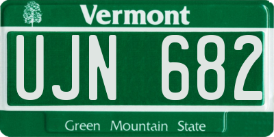 VT license plate UJN682
