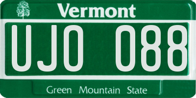 VT license plate UJO088