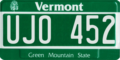 VT license plate UJO452