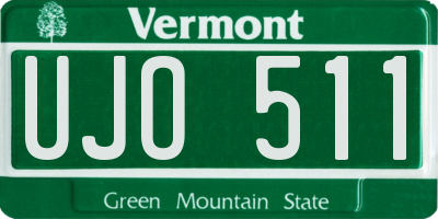 VT license plate UJO511