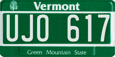 VT license plate UJO617