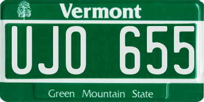 VT license plate UJO655
