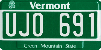 VT license plate UJO691