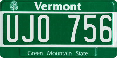 VT license plate UJO756
