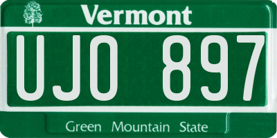 VT license plate UJO897
