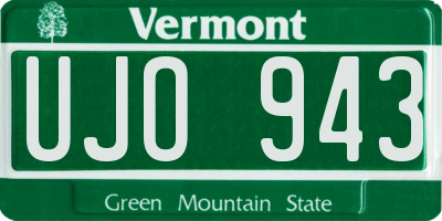 VT license plate UJO943