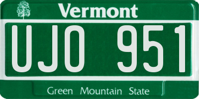 VT license plate UJO951
