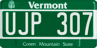 VT license plate UJP307