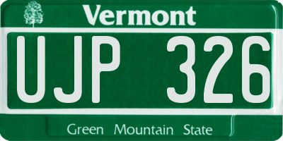 VT license plate UJP326