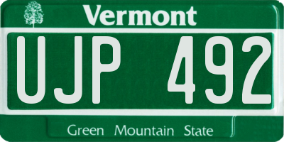 VT license plate UJP492