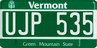 VT license plate UJP535