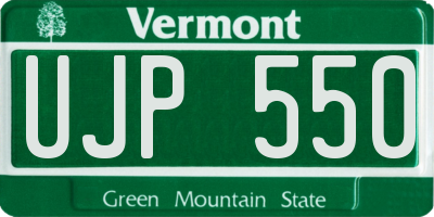 VT license plate UJP550