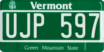 VT license plate UJP597