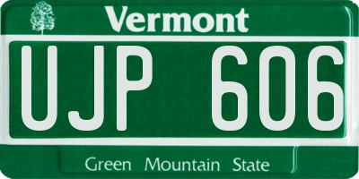 VT license plate UJP606