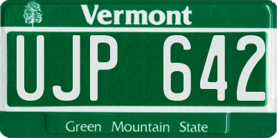 VT license plate UJP642
