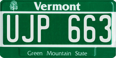 VT license plate UJP663