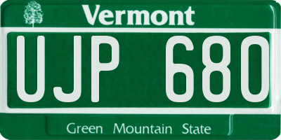 VT license plate UJP680