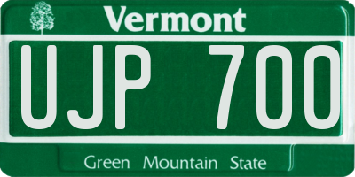 VT license plate UJP700