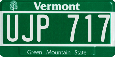 VT license plate UJP717