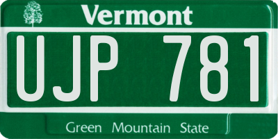 VT license plate UJP781
