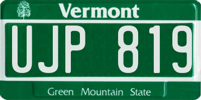 VT license plate UJP819