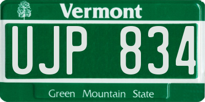VT license plate UJP834