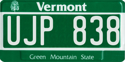 VT license plate UJP838