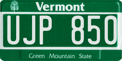 VT license plate UJP850