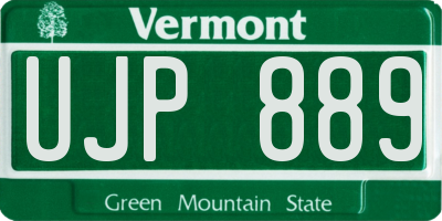 VT license plate UJP889