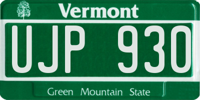 VT license plate UJP930