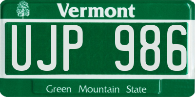 VT license plate UJP986
