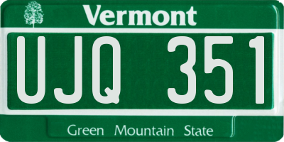 VT license plate UJQ351