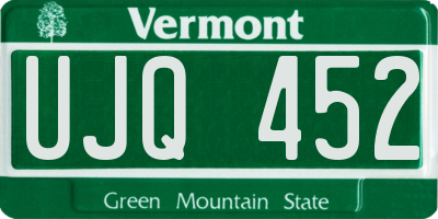 VT license plate UJQ452