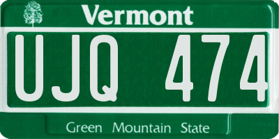 VT license plate UJQ474