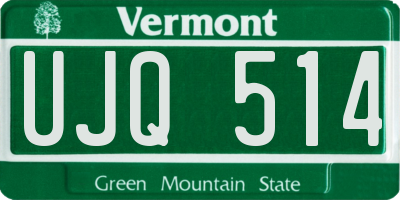 VT license plate UJQ514