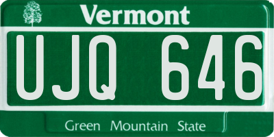 VT license plate UJQ646