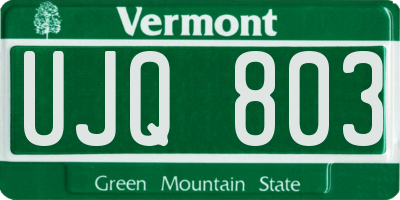 VT license plate UJQ803