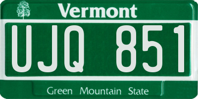 VT license plate UJQ851