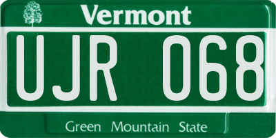 VT license plate UJR068