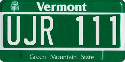 VT license plate UJR111