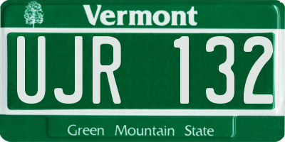 VT license plate UJR132